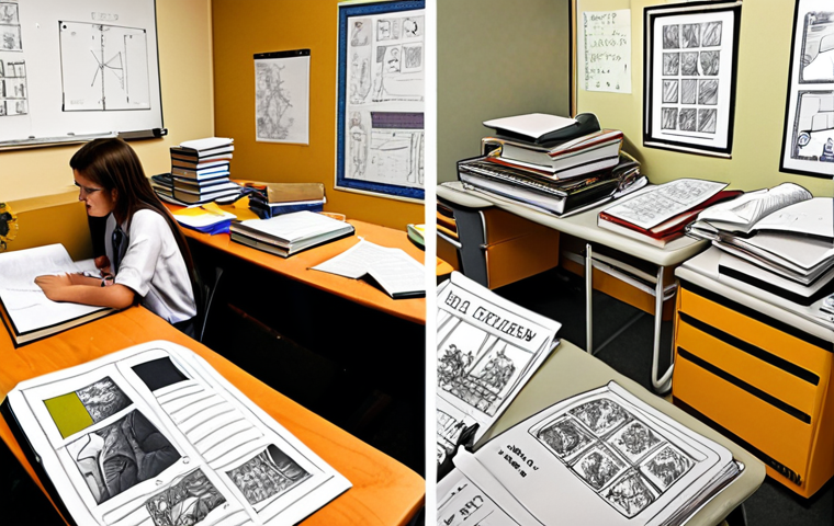 A landscape design student's journey from struggle to clarity: The left side depicts a desk cluttered with overwhelming textbooks, messy sketches, and a frustrated student, conveying confusion and the "ordeal" of initial learning. The right side shows a transformation, with an organized workspace, clear design plans, open case study examples, and a focused, confident student actively engaged in "deliberate practice" or a "mock exam," illustrating the transition to efficient, joyful learning.