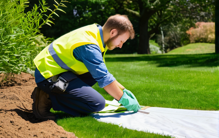 조경 실기 시험에서 실수 줄이는 법 - Image Prompt 1: Precise Garden Layout**