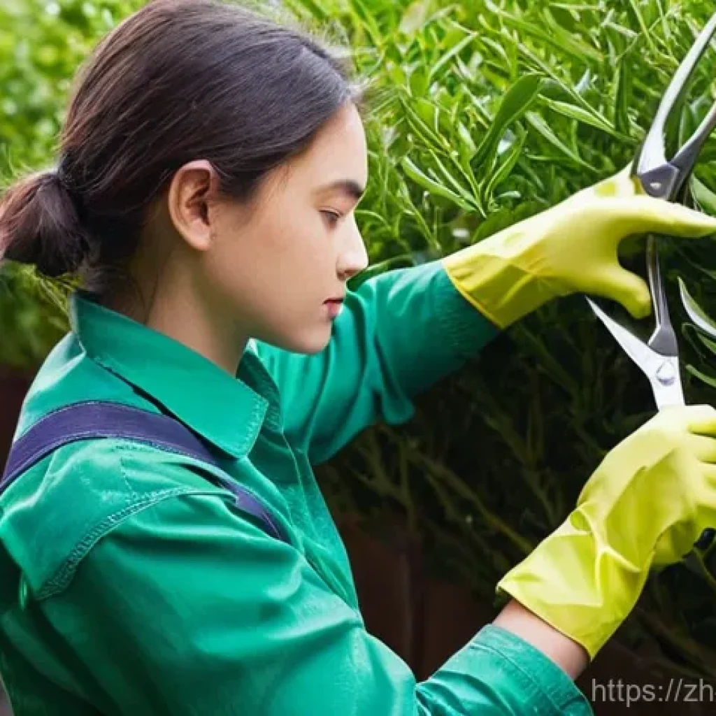 조경 실기 시험장 준비물 리스트 - **Prompt 1: The Art of Pruning and Shaping**
    A focused young landscape architecture student, wea...