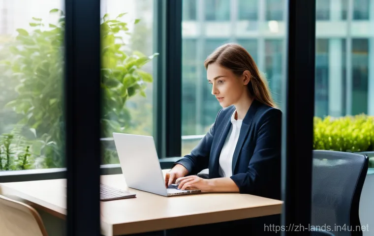 조경 관련 이직 성공 스토리 - **"A young professional, perhaps in their late 20s or early 30s, dressed in smart business casual at...