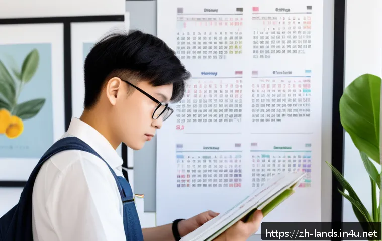 조경 기술직 공무원 시험 정보 - A focused young adult studying diligently at a clean, modern desk with textbooks and a laptop open t...